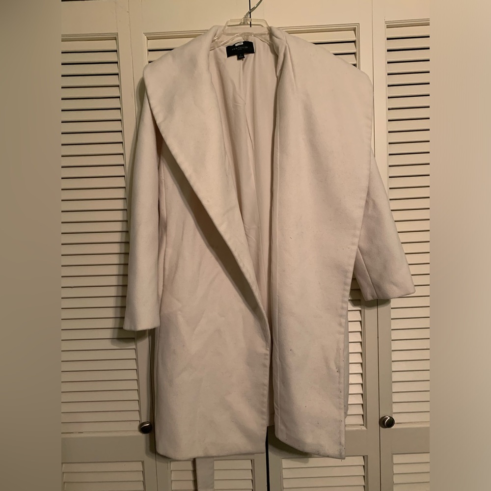 Ann Taylor pea coat wrapped with belt sash